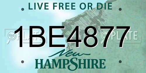 1BE4877 New Hampshire License Plate