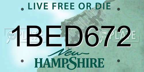 1BED672 New Hampshire License Plate