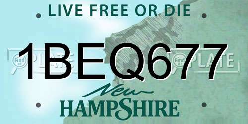 1BEQ677 New Hampshire License Plate