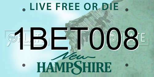 1BET008 New Hampshire License Plate