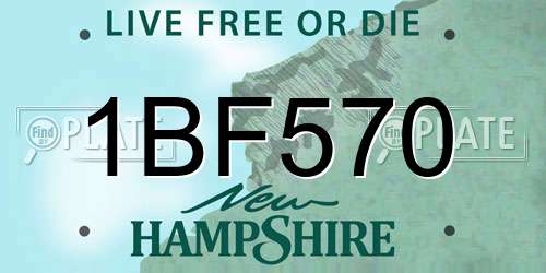 1BF570 New Hampshire License Plate