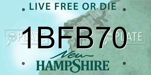 1BFB70 New Hampshire License Plate