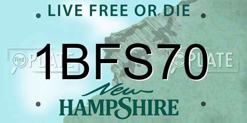 1BFS70 New Hampshire License Plate