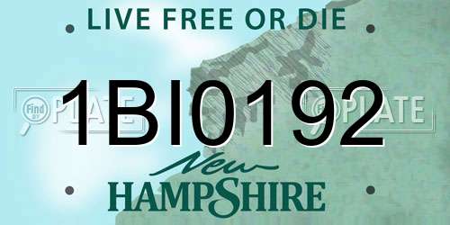 1BI0192 New Hampshire License Plate