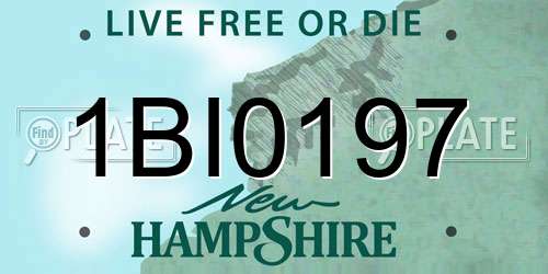 1BI0197 New Hampshire License Plate