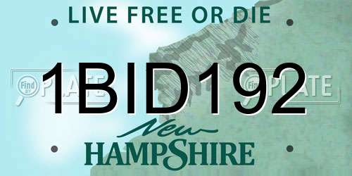 1BID192 New Hampshire License Plate