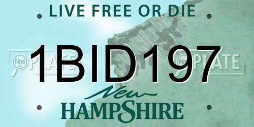 1BID197 New Hampshire License Plate