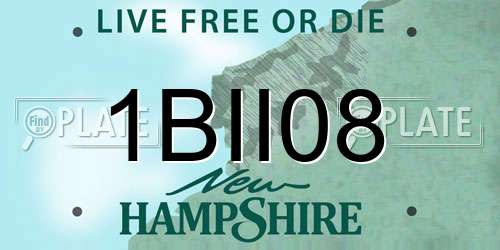 1BII08 New Hampshire License Plate