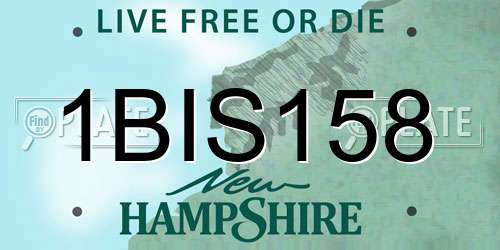 1BIS158 New Hampshire License Plate