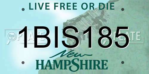 1BIS185 New Hampshire License Plate