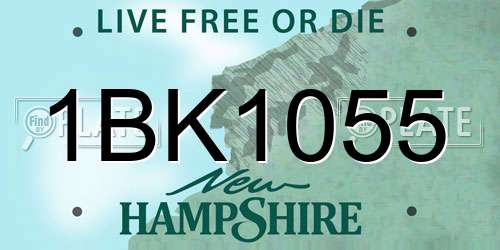 1BK1055 New Hampshire License Plate