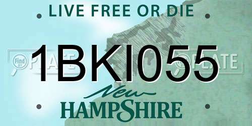 1BKI055 New Hampshire License Plate