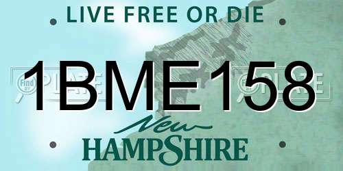 1BME158 New Hampshire License Plate