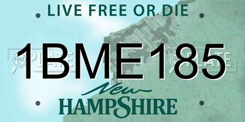 1BME185 New Hampshire License Plate