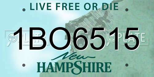 1BO6515 New Hampshire License Plate