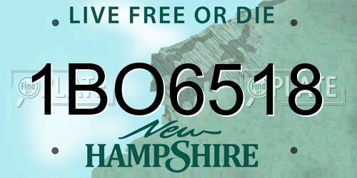 1BO6518 New Hampshire License Plate