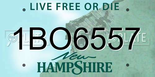 1BO6557 New Hampshire License Plate