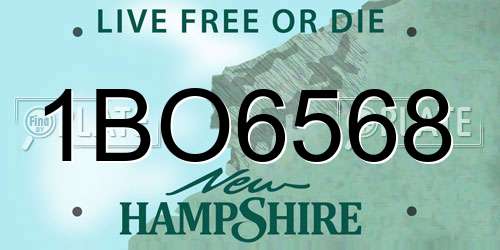 1BO6568 New Hampshire License Plate