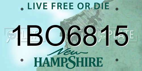 1BO6815 New Hampshire License Plate