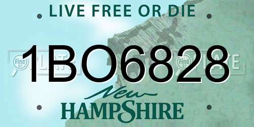1BO6828 New Hampshire License Plate