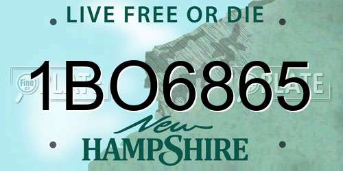 1BO6865 New Hampshire License Plate