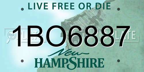 1BO6887 New Hampshire License Plate