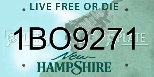 1BO9271 New Hampshire License Plate