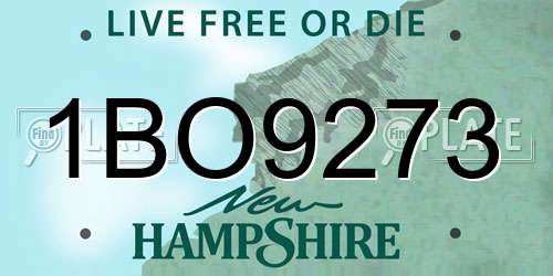 1BO9273 New Hampshire License Plate