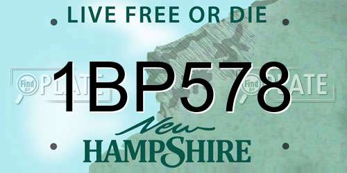 1BP578 New Hampshire License Plate