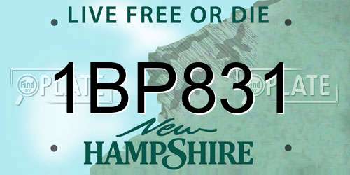 1BP831 New Hampshire License Plate