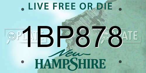 1BP878 New Hampshire License Plate