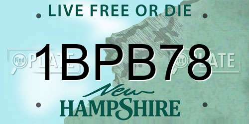 1BPB78 New Hampshire License Plate