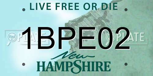 1BPE02 New Hampshire License Plate