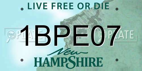 1BPE07 New Hampshire License Plate