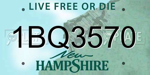 1BQ3570 New Hampshire License Plate