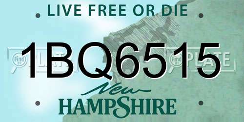 1BQ6515 New Hampshire License Plate