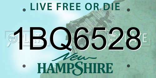 1BQ6528 New Hampshire License Plate