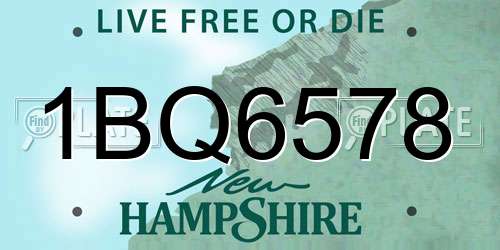 1BQ6578 New Hampshire License Plate