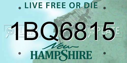 1BQ6815 New Hampshire License Plate