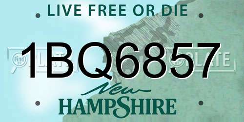 1BQ6857 New Hampshire License Plate