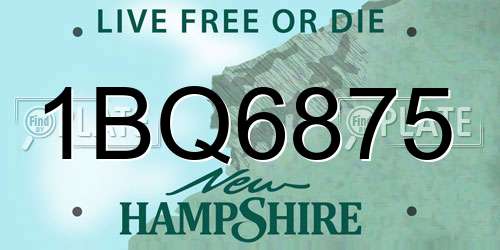 1BQ6875 New Hampshire License Plate