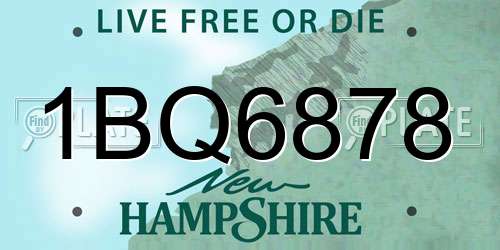 1BQ6878 New Hampshire License Plate
