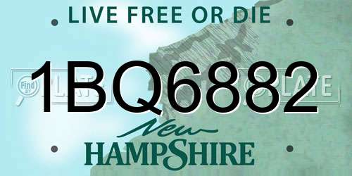 1BQ6882 New Hampshire License Plate