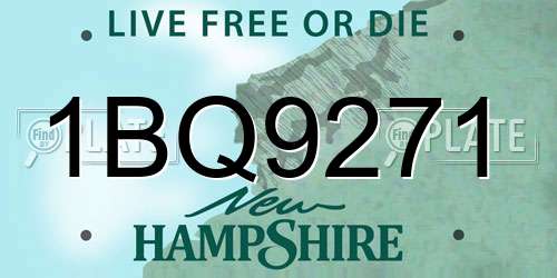 1BQ9271 New Hampshire License Plate
