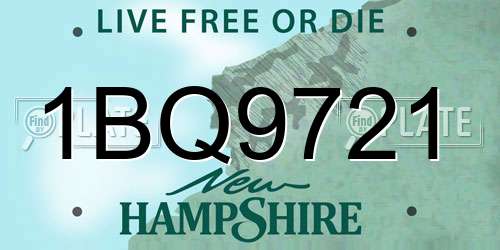 1BQ9721 New Hampshire License Plate