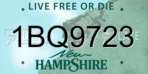 1BQ9723 New Hampshire License Plate