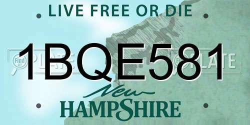 1BQE581 New Hampshire License Plate