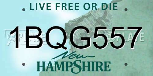1BQG557 New Hampshire License Plate