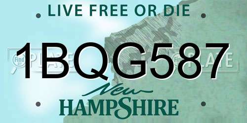 1BQG587 New Hampshire License Plate