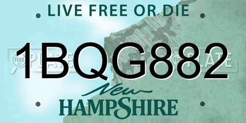 1BQG882 New Hampshire License Plate